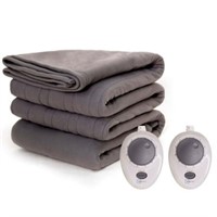 Sz Q Mainstays Electric Heated Blanket  Gray  84 x