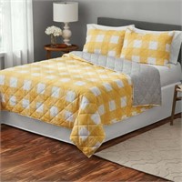 King  King  Mainstays Check Yellow Gingham Polyest