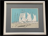 Sunday Sailors Print by B Johnson - Signed