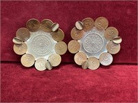 Acapulco Mexican Coins 4.25" Ashtrays