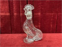 1960s 13" Lead Crystal Rooster Decanter - Note