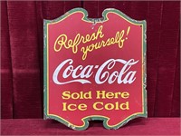 Rare c.1930/40s Coca-Cola 2-Sided Flange Sign