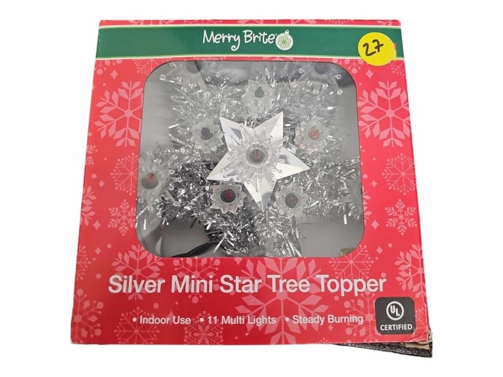 Set  of 3 Tree Topper NIB Merry Brite Star S