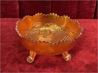 Fenton Grape And Cable Footed Dish