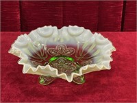 1930s Jefferson Glass Opalescent Footed Bowl