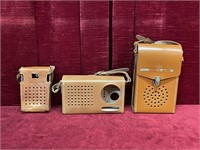 3 Leather Transistor Radio Cases
