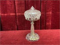 Antique 12.75" Ornate Crystal Boudoir Lamp - Note
