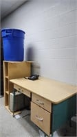 Desk, Cubby & Garbage Can