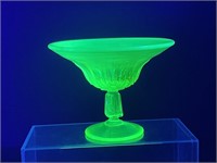 1960s Fenton Yellow Opalescent Uranium Glass Bowl