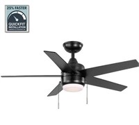 44 in. LED Indoor/Outdoor Matte Black Ceiling Fan