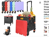 SELORSS Foldable Utility Cart Rolling Crate