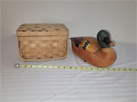 Wicker duck and basket