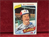 Bill Atkinson 1980 Topps Auto Card