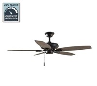 52 in. Indoor/ Outdoor Matte Black Ceiling Fan