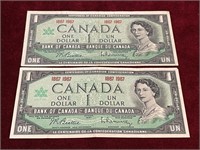 2 1967 Canada 1867-1987 No Serial # $1 Banknotes