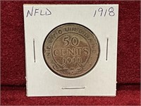 1918 NFLD Silver 50¢ Coin
