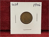 1906 USA Indian Head 1¢ Coin