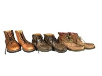 (3) Pair Of Men’s Leather Work Boots. Samuel