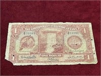 1937 Government Of British Guiana $1 Banknote
