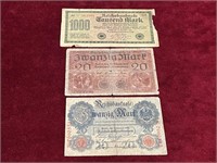 1914-22 Germany Banknotes