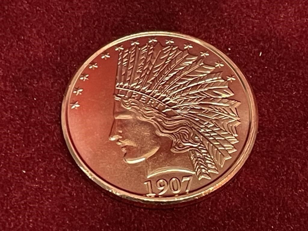 1oz USA Copper Bullion Indian Head Coin