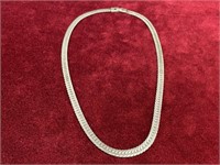 Marked 925 Silver Herringbone Necklace- Not Tested