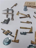 Lot of Mini Metal Tools and Vtg. Monopoly Pcs.