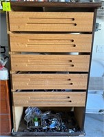 L - CABINET W/ MIXED LOT OF PARTS (G9)