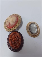 Lot of Vtg. Cameo Brooches