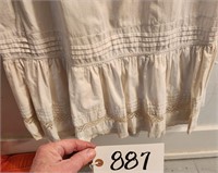1800's Tuck, Pleated, Lace Floor Length Half Slip