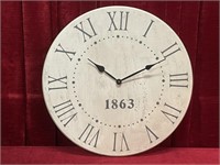 24" Wood Quartz Clock - Working