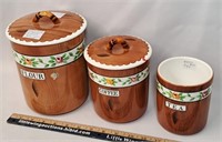 Vintage PY ORCHARDWARE Canisters-5 pieces