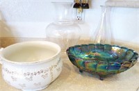 L - VINTAGE BOWLS & GLASS VASES (K23)