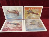 4 WWI Aircraft Prints - 14" x 10.5"