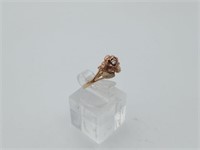 10K Gold Diamond Rose Ring