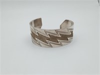 Heavy Sterling Kee Yazzie Jr Navajo Cuff Bracelet