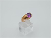 Sterling Gold Overlay Amethyst Ring Like New