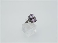 Sterling Filigree Purple Stone Ring