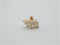 Bone carved Elephant charm pendant