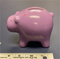 F1) Vintage ceramic piggy bank. Stands about 3 1/2