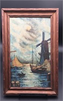 “Windmill & Boats” Signed Picture