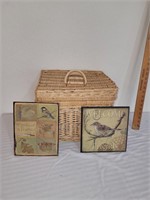 Basket and bird signs