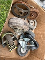 box of casters and wheels