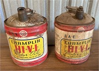 2 Champlin HI-V-I Motor Oil Can