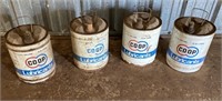 4 Coop Lubricants Cans