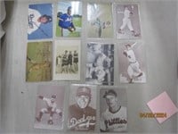 Vtg Lot Of 11 Baseball Postcards B&W