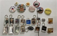 13+/- Country Stars Keychains,