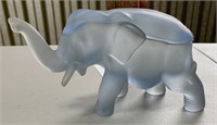Tiara Blue Glass Elephant Trinket Box