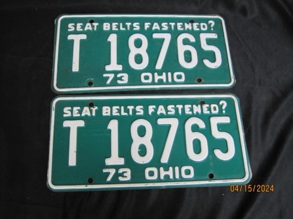Pair Of 1973 License Plates