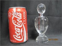 Crystal Perfume Bottle Clear Faceted Silver Lip